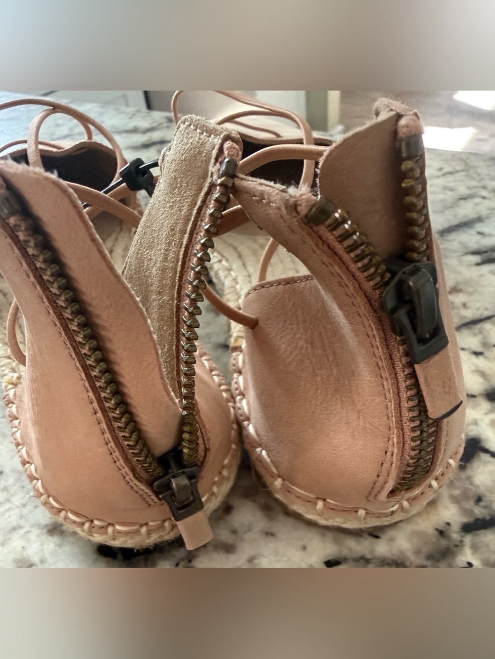 Elieen Fisher Suede Lace Up Espadrille Sandals - Picture 4 of 5